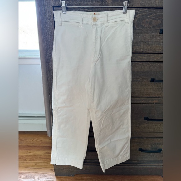 Marine Layer Pants - Marine Layer Off-White High-Rise, Wide Leg Pants, Size 4